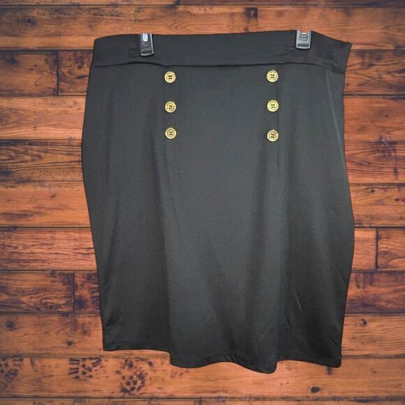 5 for $25🔥Rouge Collection Black Pencil Mini Skirt 3X - Picture 1 of 5